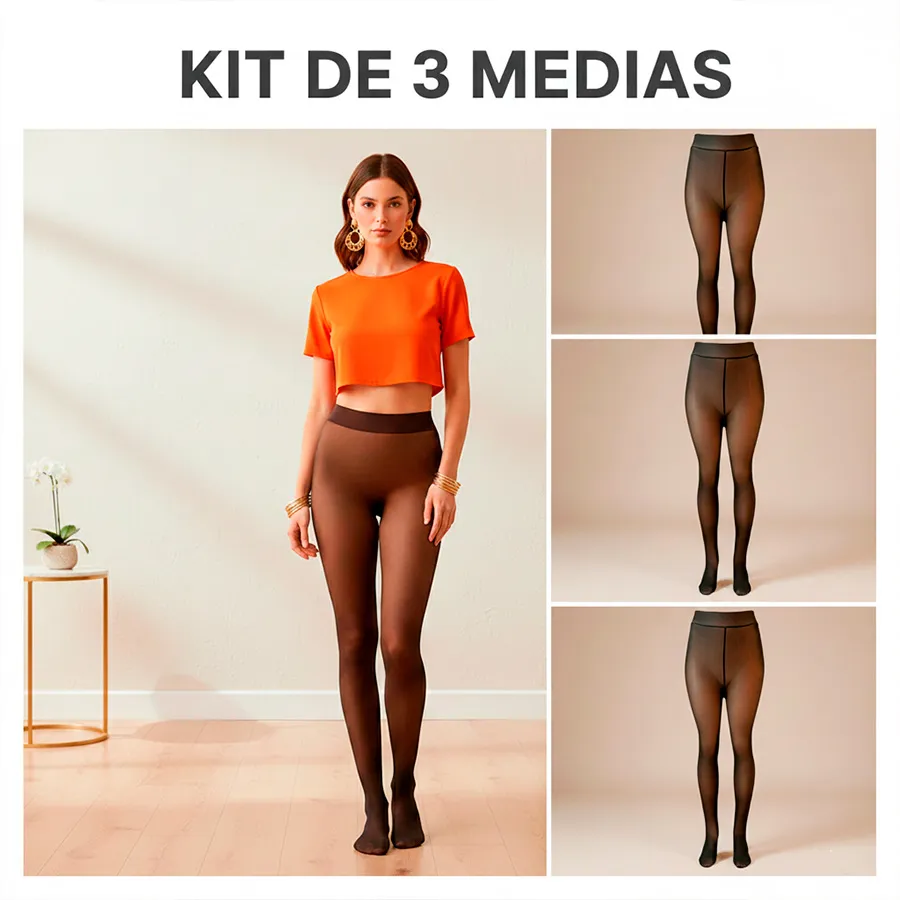 3307-UNI-NEGRO KIT DE 3 MEDIAS 6414